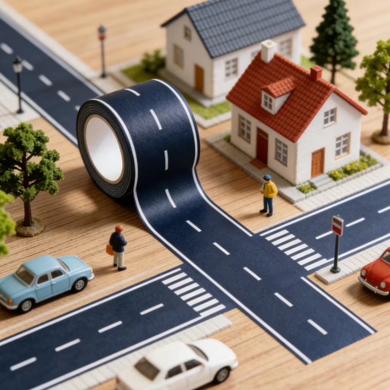 Kids Toys Kit - 2Pcs Reusable Road Stickers Black Road