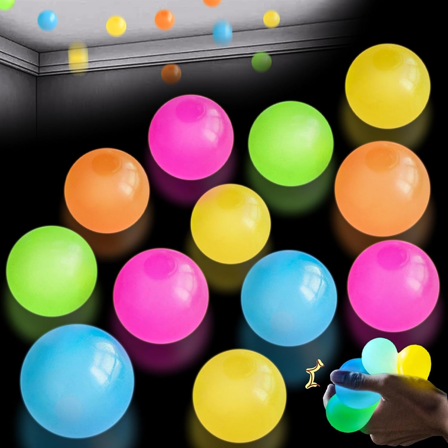 Kids Toys Under £5 - 5/10Pcs Glow in The Dark Sticky