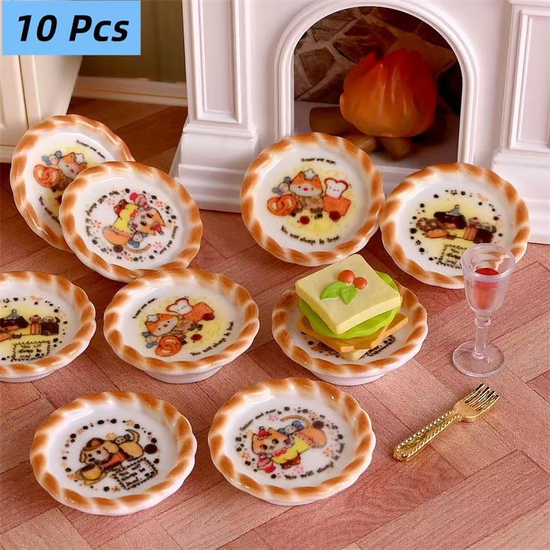 Kids Toys Home - 10Pcs/set Dollhouse Miniature Puppy Dog Print