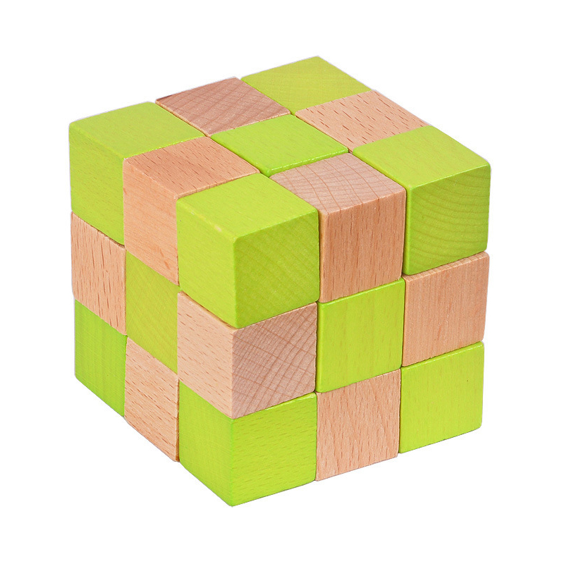 Wooden Puzzle Kids - Wooden Snake Cube Puzzle IQ Logic