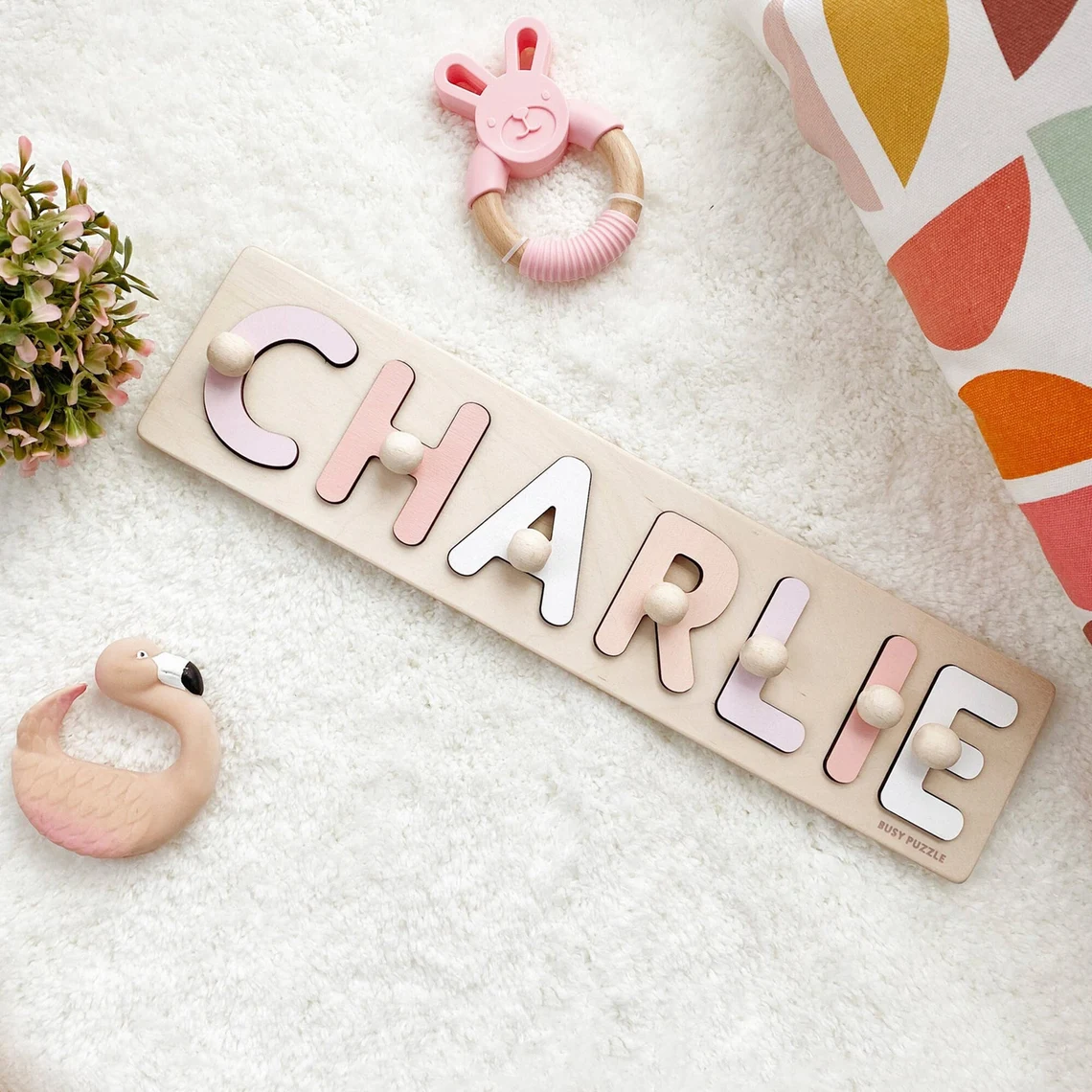 Wooden Puzzle Kids - Personalized Name Puzzle With Pegs |