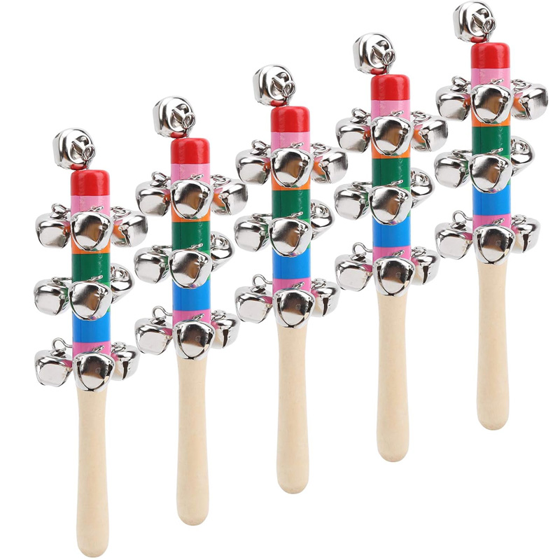 5PCS Wooden Jingle Hand Bells  - огляд і ціна Kids Toys Xylophone