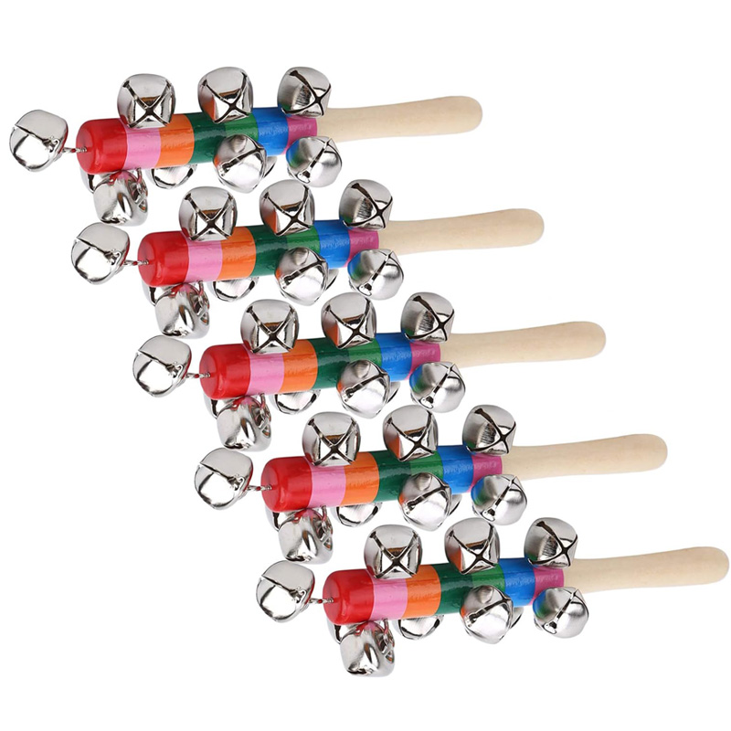 5PCS Wooden Jingle Hand Bells  - огляд і ціна Kids Toys Xylophone