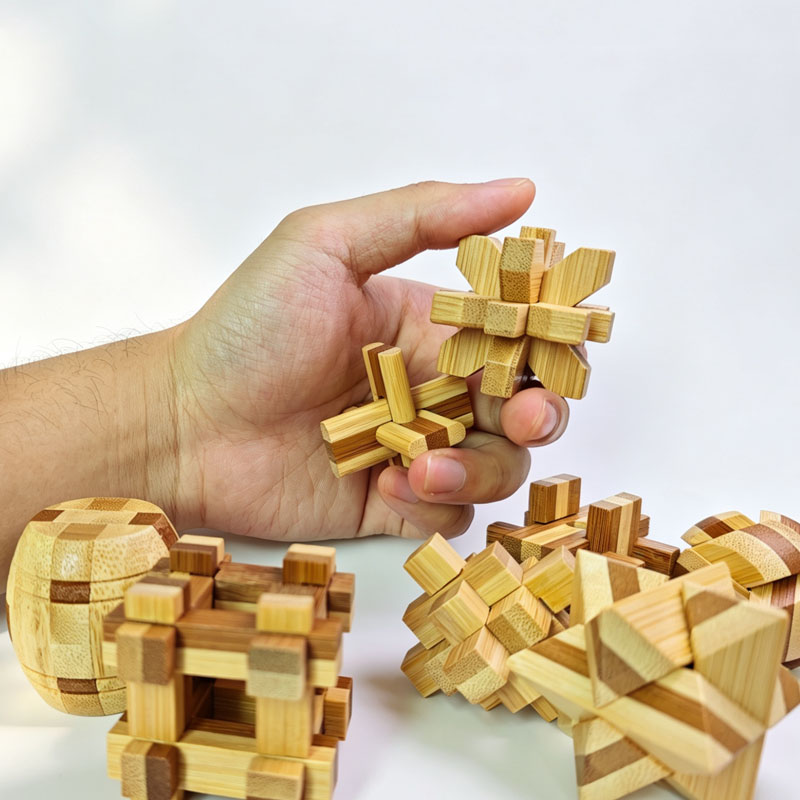 NEW 4.5CM Lu Ban Lock Puzzle B - огляд і ціна Wooden Puzzle Kids