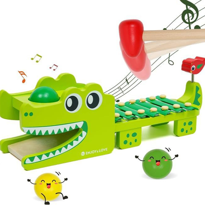 Montessori Wooden Crocodile Xy - огляд і ціна Kids Toys Xylophone