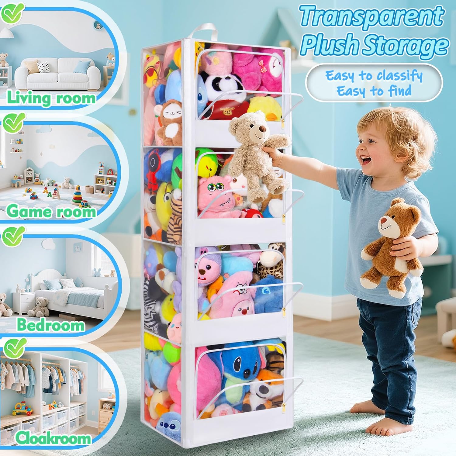 4-Tier Transparent Zipper Dust - огляд і ціна Kids Storage Toys