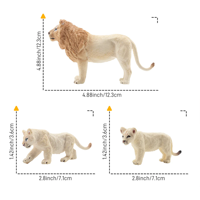 6Pcs Simulation White Lion Fam - огляд і ціна Kids Toys Latest