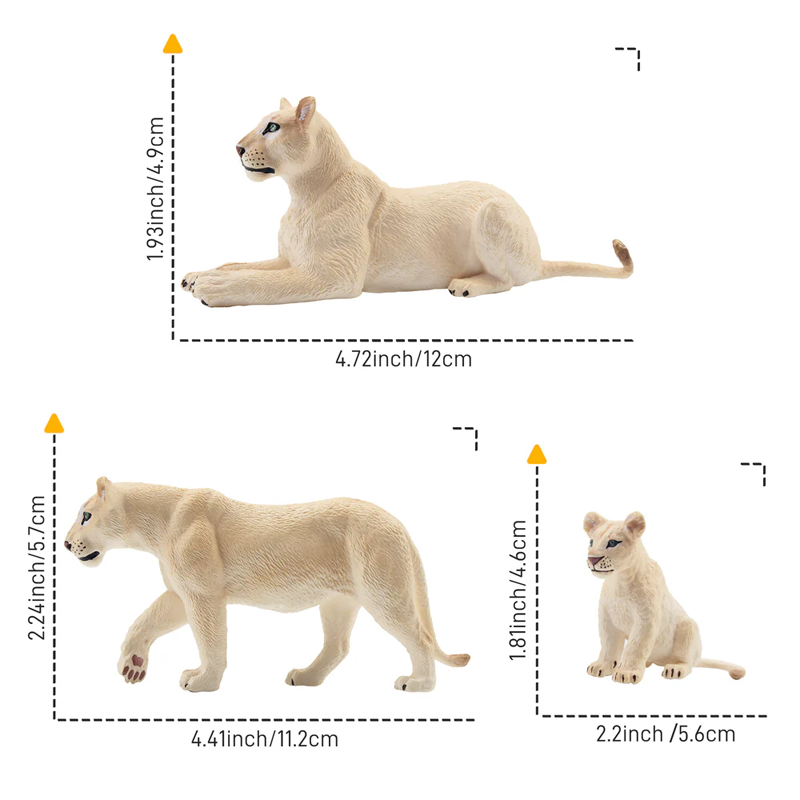 6Pcs Simulation White Lion Fam - огляд і ціна Kids Toys Latest